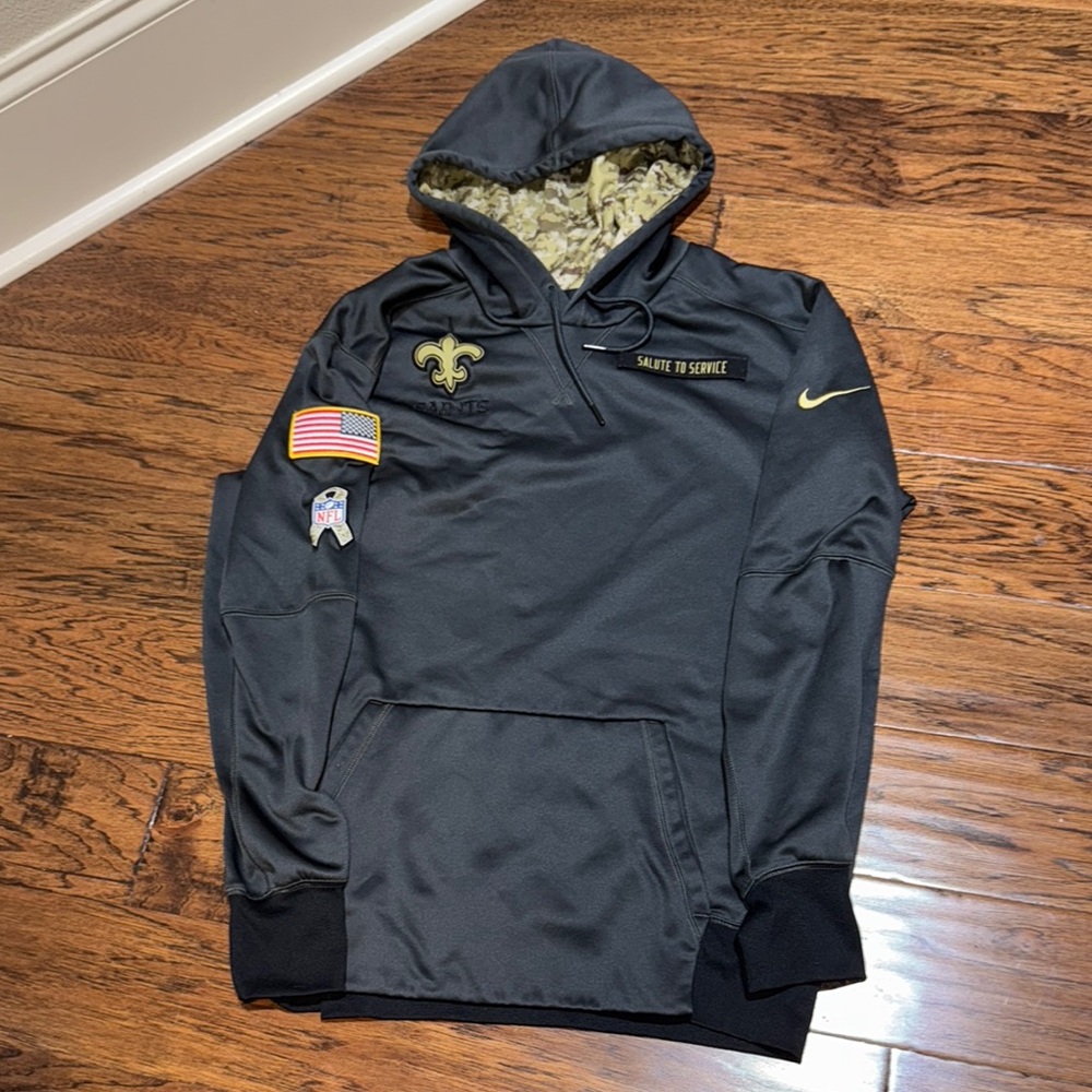 Nike New Orleans Saints Hoodie Men’s L Salute To Service Pullover Sweatshirt
